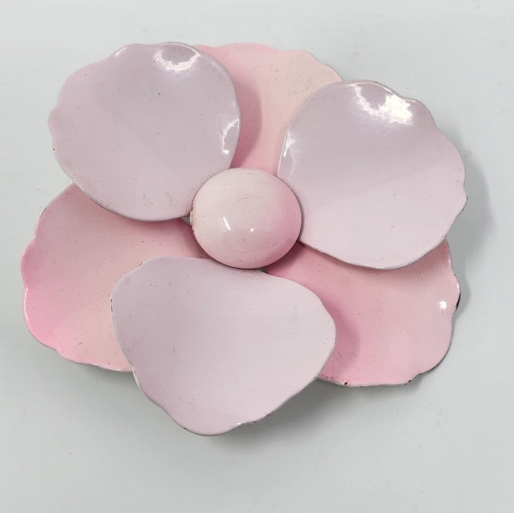 VINTAGE PINK FLORAL BROOCH - Picture 4 of 4